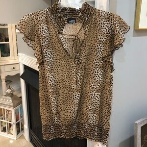 Y2K THX Sleeveless Cheetah Leopard Animal Print Blouse Top